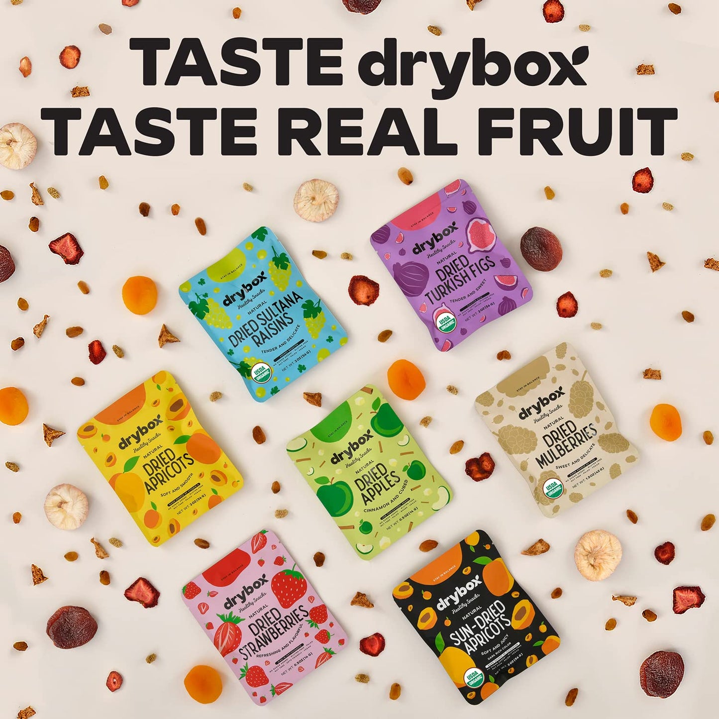 Drybox Dried Turkish Figs 36 Snack Packs Unsweetened Unsulfured Bulk Dry Figs | 2 oz per portion pack, Travel packs for school,