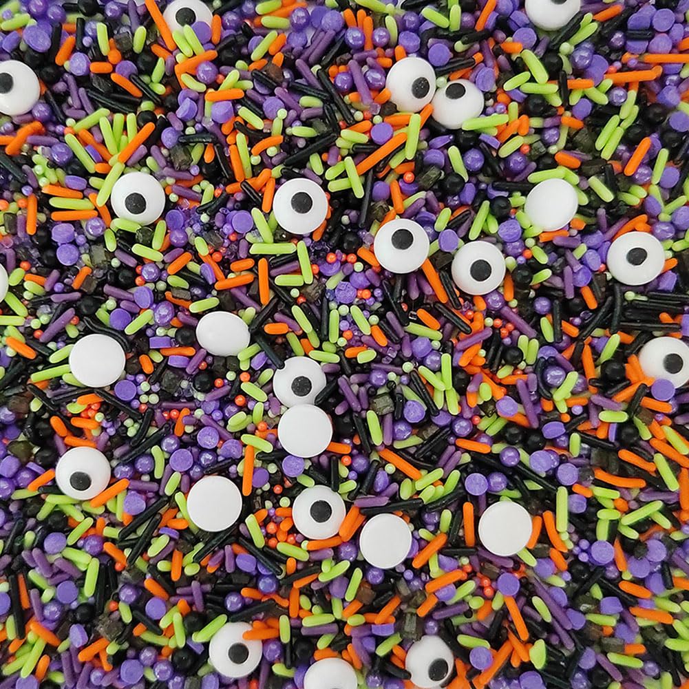 1 Bottle Candy Eyeballs Eyes Soft Jimmies Cake Cupcake Toppers Cookie Decorations Edible Holiday Sprinkles Mix for Halloween Cak