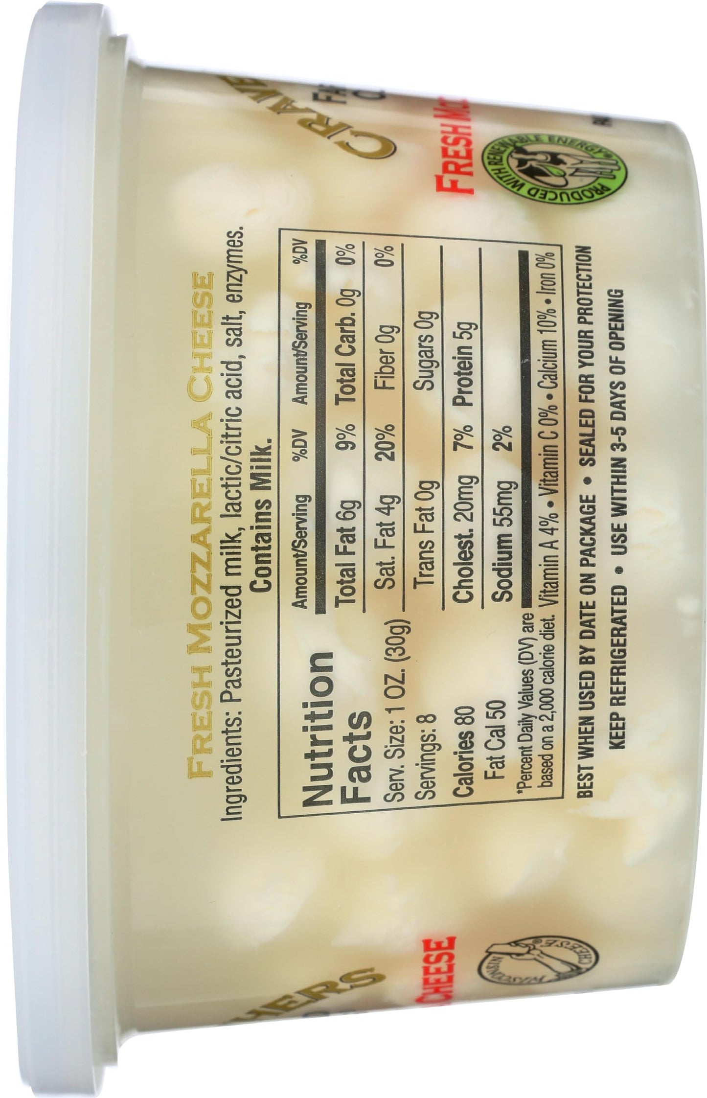 Crave Brothers, Fresh Mozzarella Cheese, 8 oz