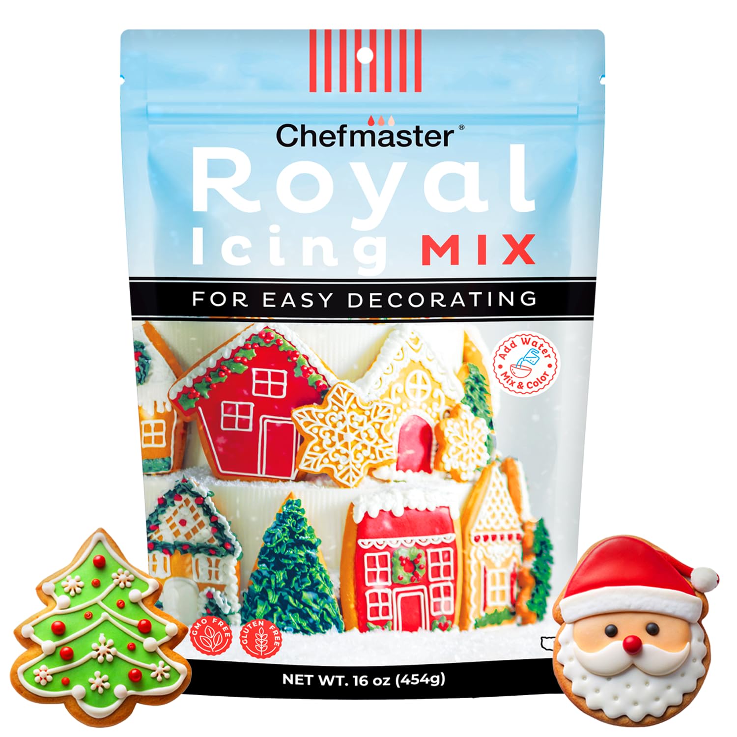 Chefmaster Premium Holiday Royal Icing Mix, Decorating Cookies, Making Cake Decorations, Extra Smooth & Versatile, Just Add Wate