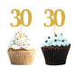 Donoter 50Pcs 30Th Cupcake Toppers Gold Glitter Number 30 Cake Picks For Birthday Anniversary Party Decoration