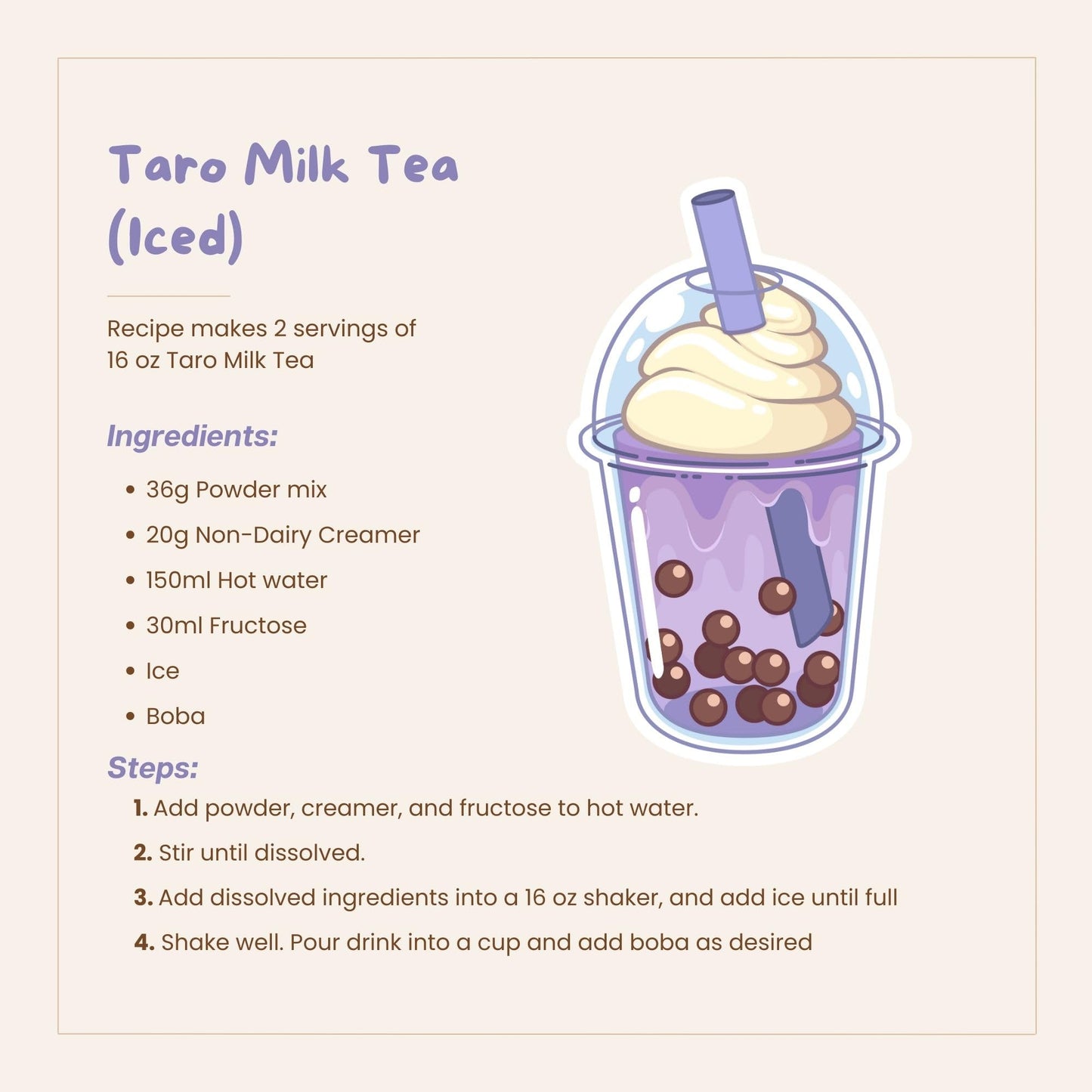 Bossen Bubble Tea Powder Mix (Taro Grade A)