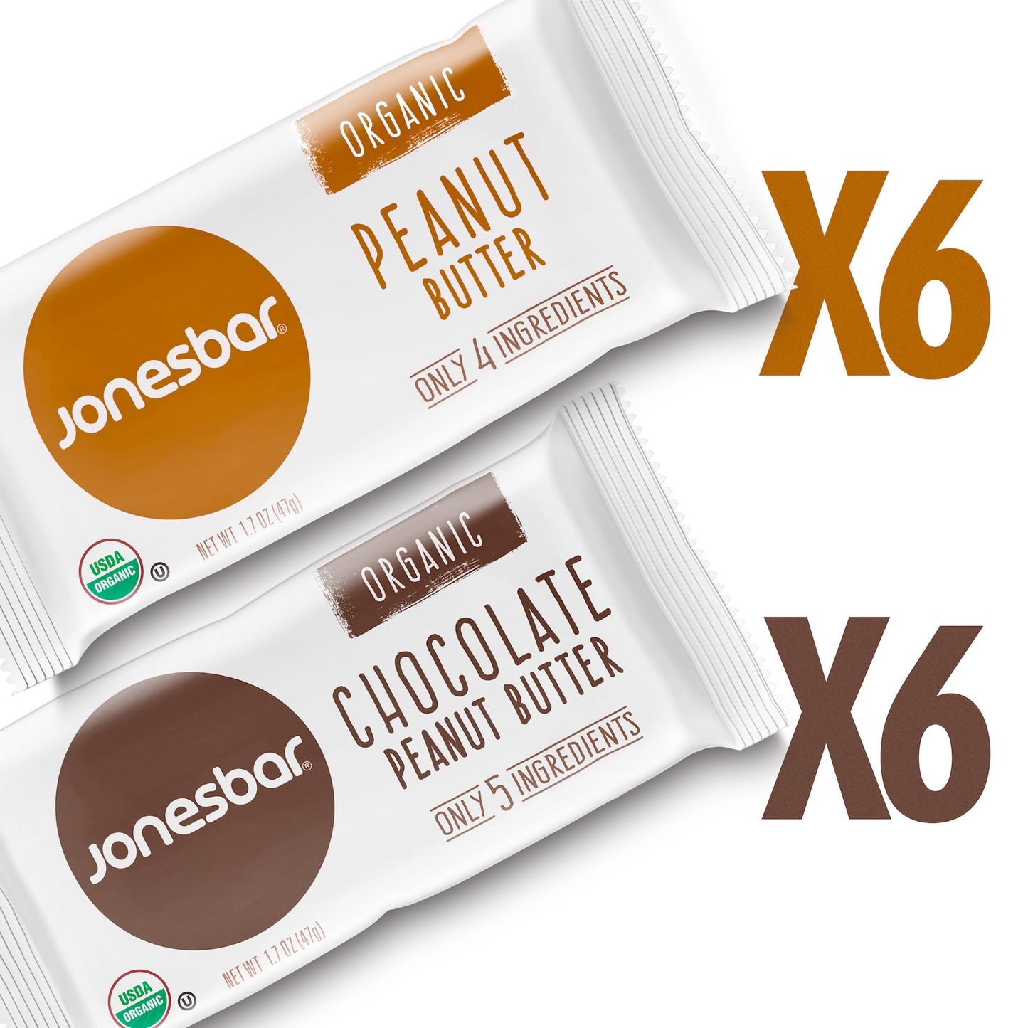 Jonesbar Usda Organic Fruit & Nut Bar, Non-Gmo, Kosher, Vegan, Gluten Free, Simple Snack Bar (Peanut Lovers, 12 Count (Pack Of 1