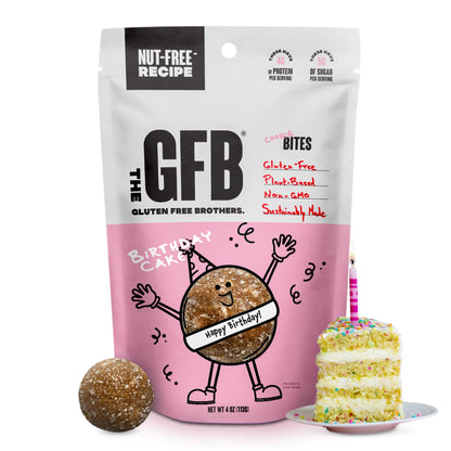 The GFB Birthday Cake Cookie Protein Bites - Allergen Friendly & Nut Free - Gluten Free, Plant Based, Non GMO, Sustainably Made 