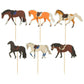 Gyufise Horse Cupcake Toppers - 36 Pcs Set 300G Glitter Card Stock, Food-Grade Toothpick, For Horse Racing Party, Baby Shower, W