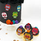 Sugar Robot Inc. Edible Halloween Cake Toppers - Sugar Skulls Set of 24 - 2.5 inches - Small Skulls - Paper