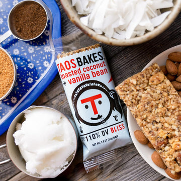 Taos Bakes Snack Bars - Toasted Coconut & Vanilla Bean - 6g Fiber - Gluten-Free - 12 Pack, 1.8oz Each - Multicolor