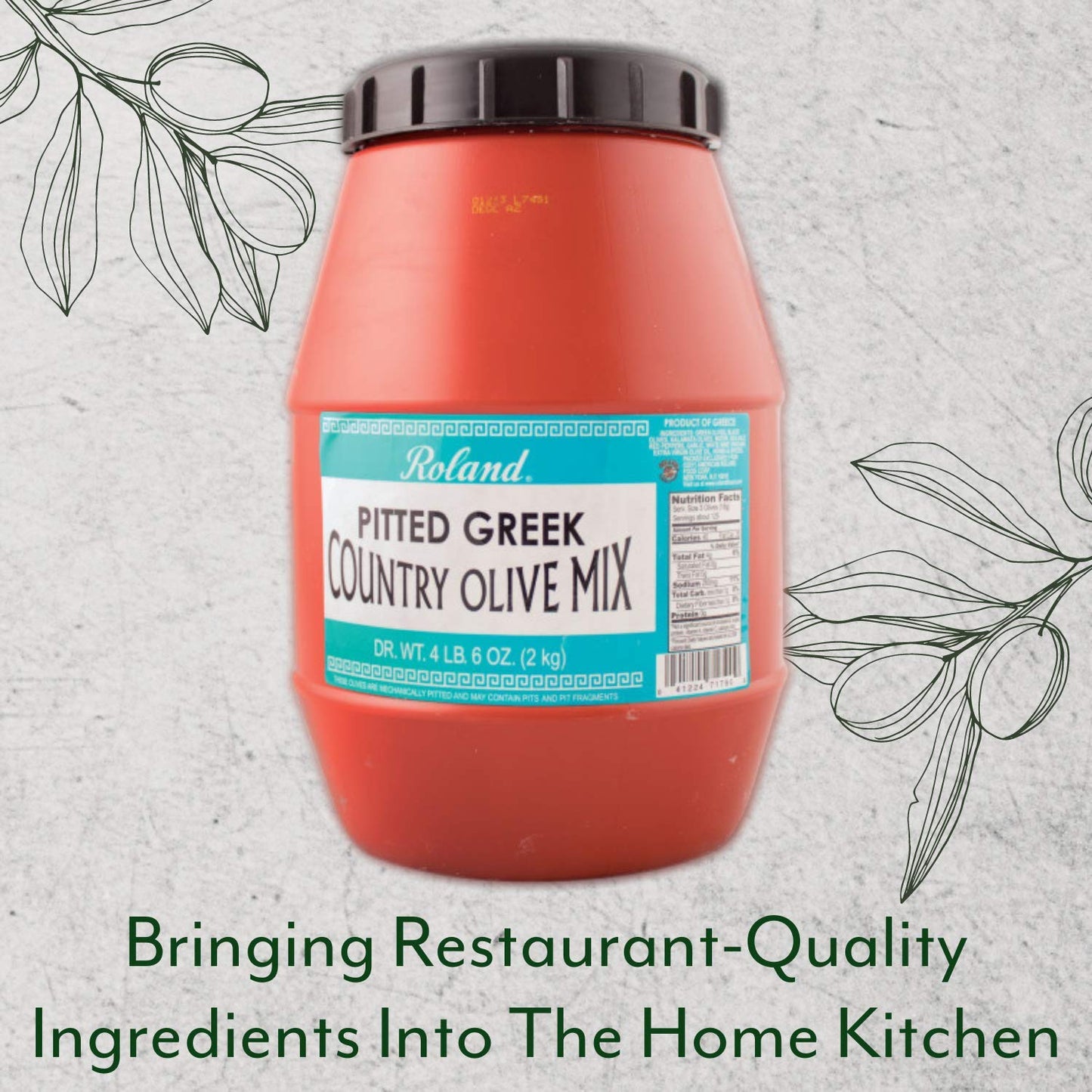 Roland Foods Pitted Greek Country Olive Mix, Specialty Imported Food, 4 Pound 6 Ounce, Pack Of 1