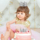 Ruisita 6 Pieces Silver Crown Cake Topper Vintage Pearl Rhinestone Crown Cake Topper Mini Tiara Cupcake Toppers Children Crown H