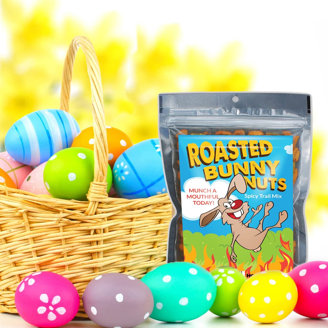 Gears Out Roasted Bunny Nuts Spicy Trail Mix - Funny Easter Gift for Teens and mature-themeds, 13.9 cm x 3.7 cm x 20.4 cm