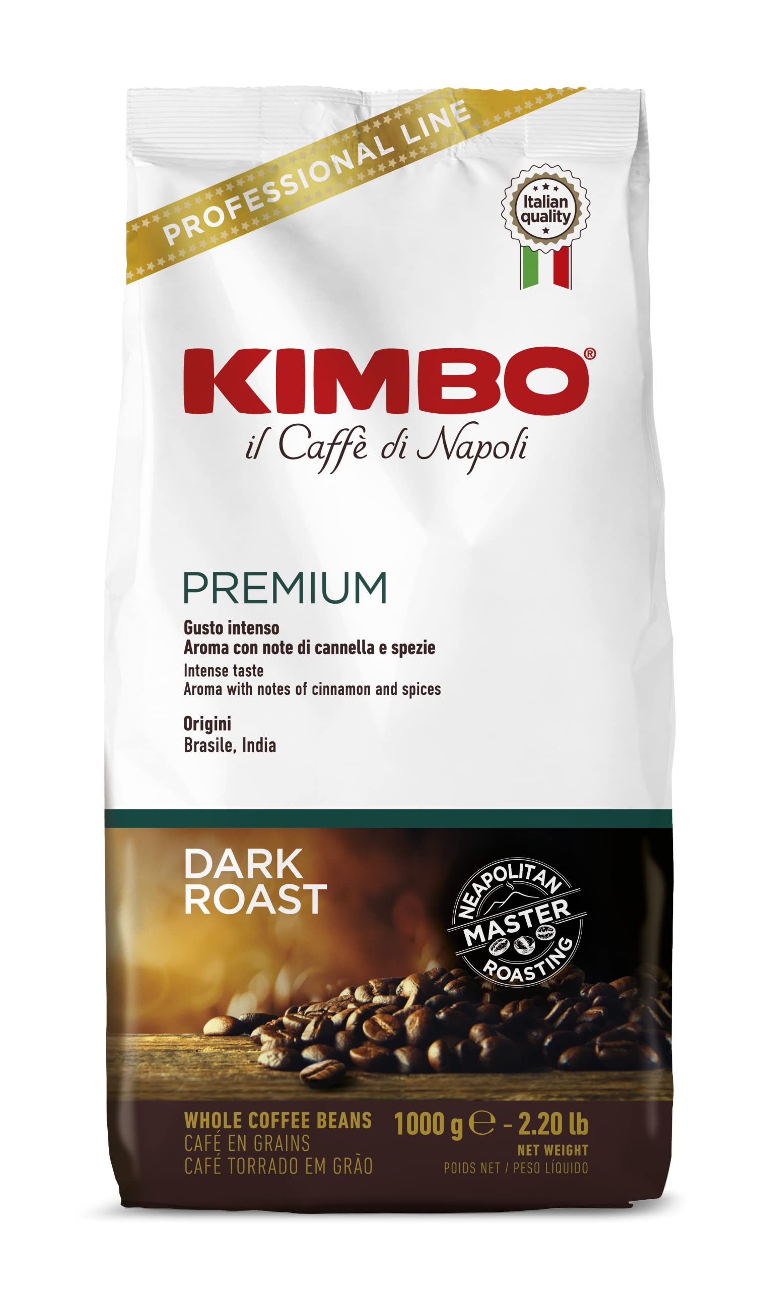 Kimbo Dark Roast Espresso Whole Bean, 1Kg (1010G) Bohne