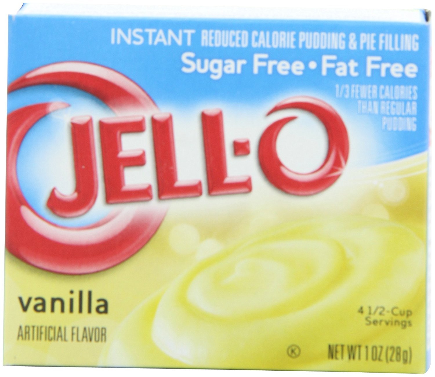 Jell-O Instant Vanilla Pudding & Pie Filling, Sugar-Free, Fat-Free, 1 oz Boxes, Pack of 24