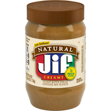 Jif Natural Creamy Peanut Butter Spread - Contains 90% Peanuts, 40 Ounces