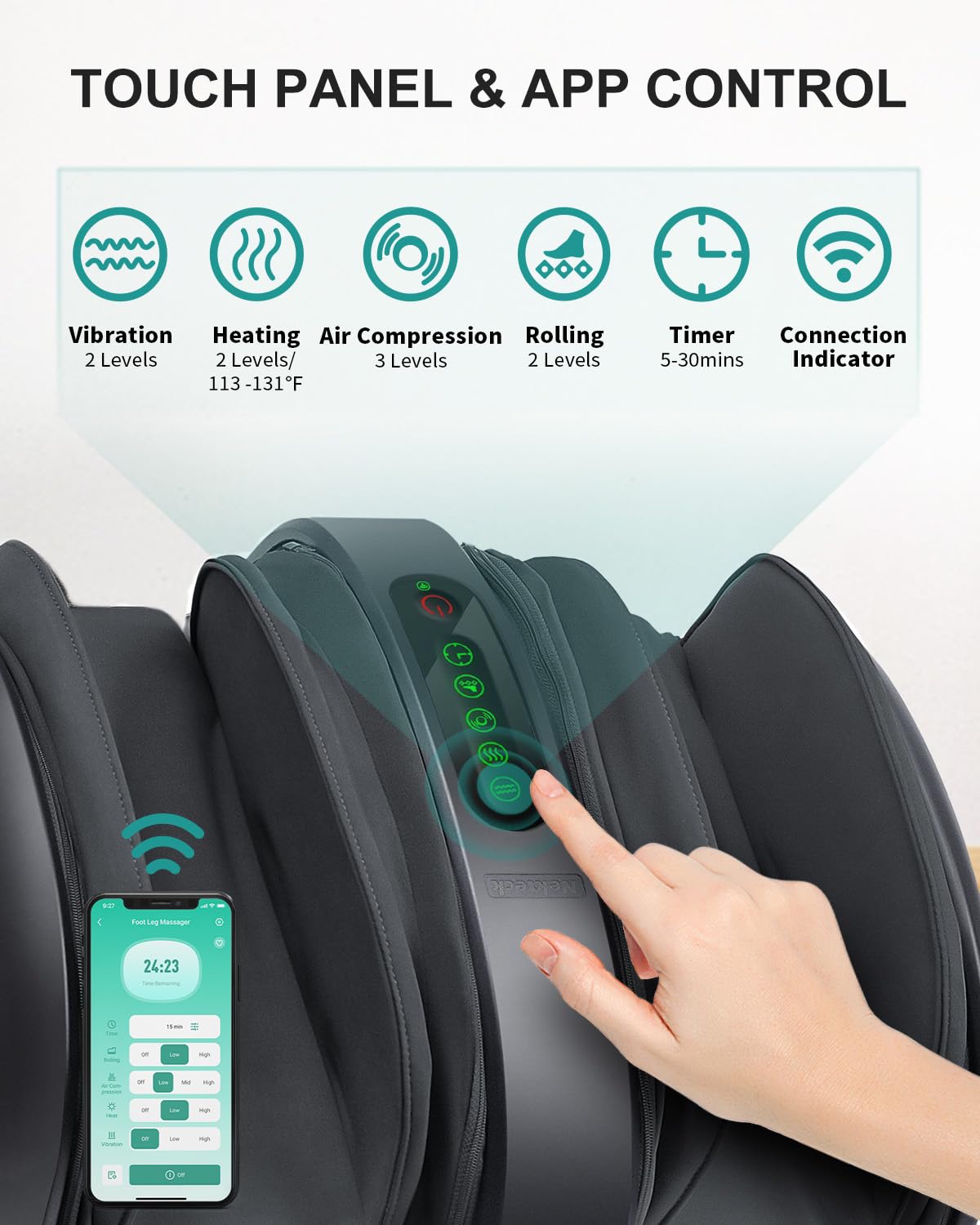 Nekteck Foot Shiatsu Massager For Circulation And Pain Relief, Smart Electric Massage Machine With Heat, Deep Kneading, Vibratio