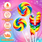 Rainbow Twisty & Swirl Lollipops 32 Pack, Unicorn Candy Swirl Lollipops Individually Wrapped Suckers, (16Swirl + 16Twist Mx)