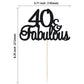 Gyufise 1Pcs 40 & Fabulous Cake Toppers Black 40 And Fabulous Cake Toppers For Happy 40Th Birthday Cheers To 40 Party Decoration