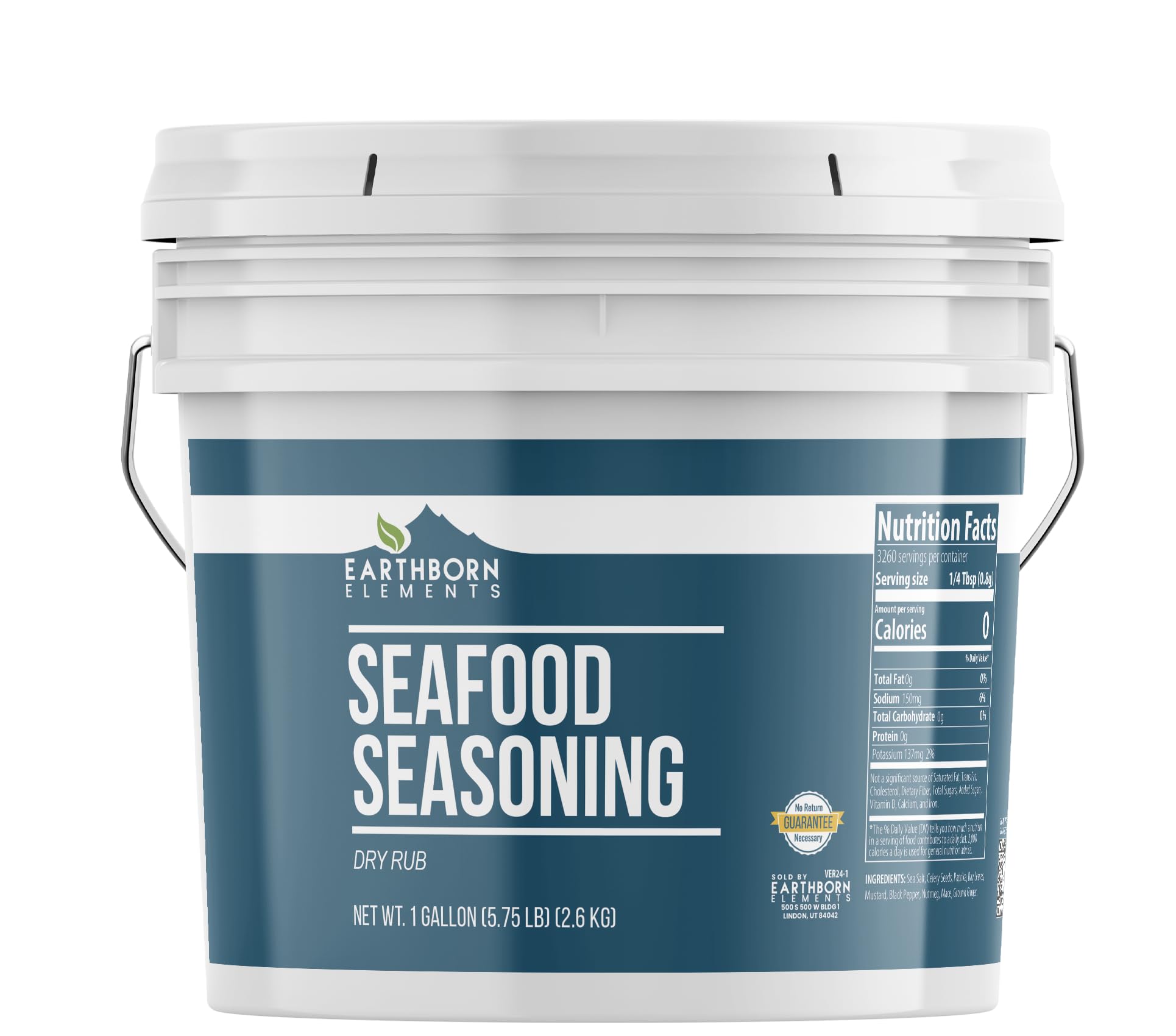 Earthborn Elements Seafood Seasoning, 1 Gallon, Bay Herb & Spice Blend, Bulk Size