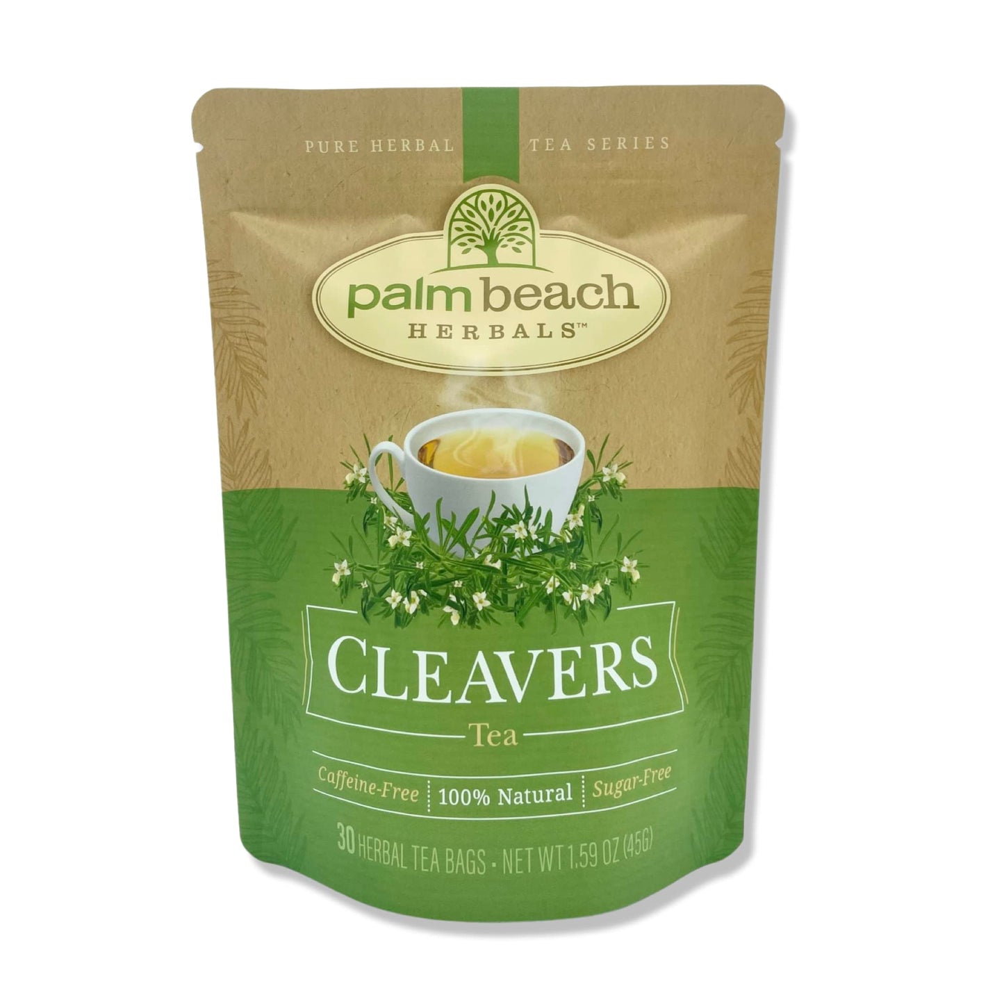 Palm Beach Medicinal Herbs Cleavers Tea - Herbal Tea, 30 Count (Pack of 1)