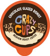 Crazy Cups Flavored Coffee Pods, Chocolate Glazed Donut, Flavored Single Serve Coffee Capsules For All Keurig K Cups Coffee Makers, (88 Count, Pack Of 4)