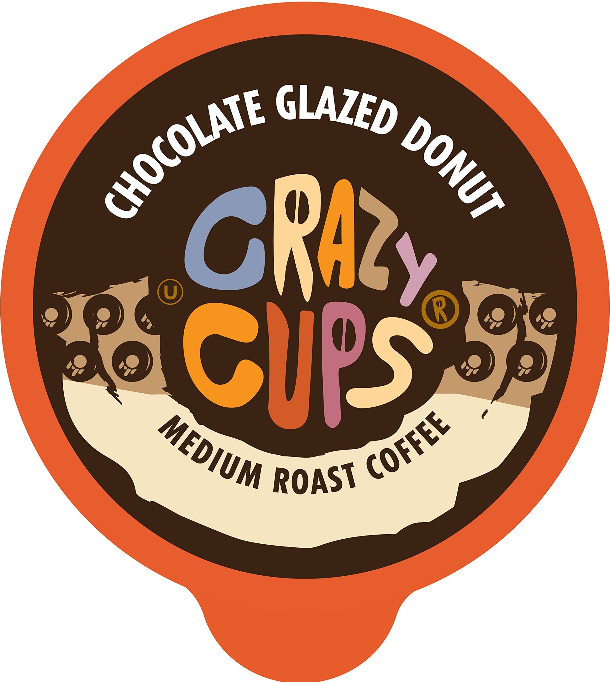 Crazy Cups Flavored Coffee Pods, Chocolate Glazed Donut, Flavored Single Serve Coffee Capsules For All Keurig K Cups Coffee Makers, (88 Count, Pack Of 4)