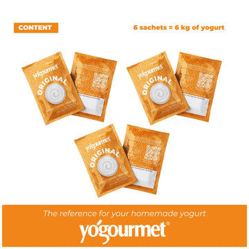 Yogourmet Yogurt Starter (16 Pack Bulk Version) - Make Yogurt at Home - Starter Culture - All Natural  Gluten Free  Kosher  Halal - 3 g Sachets