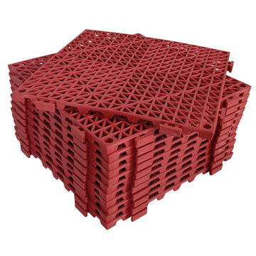 Jaderlu 12 Pack Modular Interlocking Cushion 11.6'' X 11.6'' Rubber Mat Floor Tile Mats Drain Pool Patio Balcony Yard Pet Area W