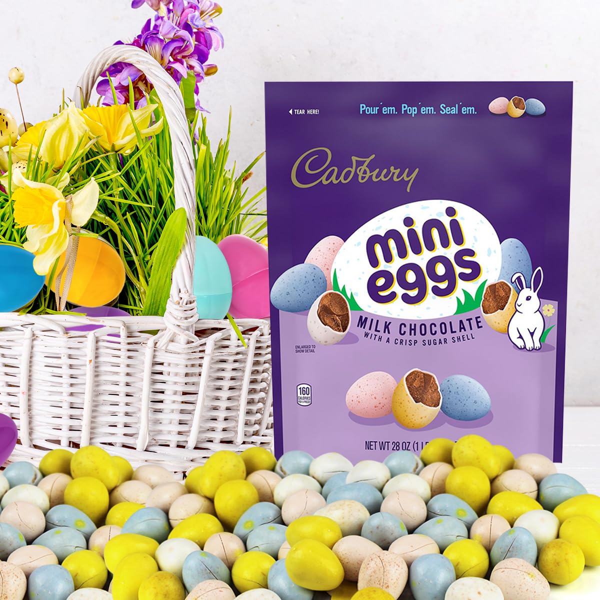 Bulk Cadbury Mini Eggs - 27 Oz Milk Chocolate Cadbury Eggs - Irresistible Easter Treats For Easter Egg Hunts Fun-Filled Celebrat