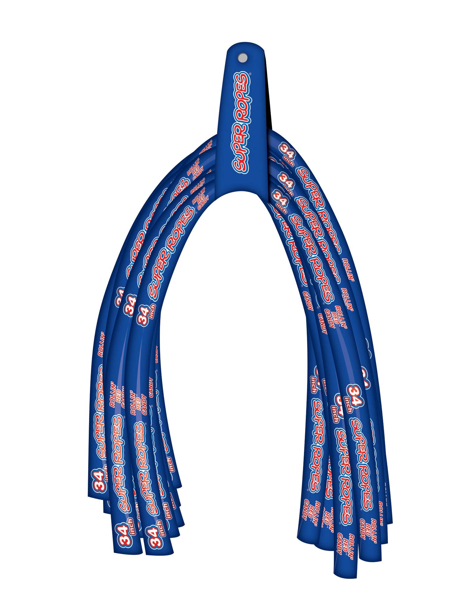 Super Ropes 34'' Individually Wrapped Rope, 2Oz (60 Pack), Red Licorice Candy Rope