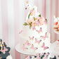 Cyodoos 30Pcs Pink Gold Edge Mixed Size Lively 3D Waterproof Swllowtail Butterfly Cupcake Topper For Girls Womens Happy Birthday Wedding Party Cake Wall Party Food Decorations