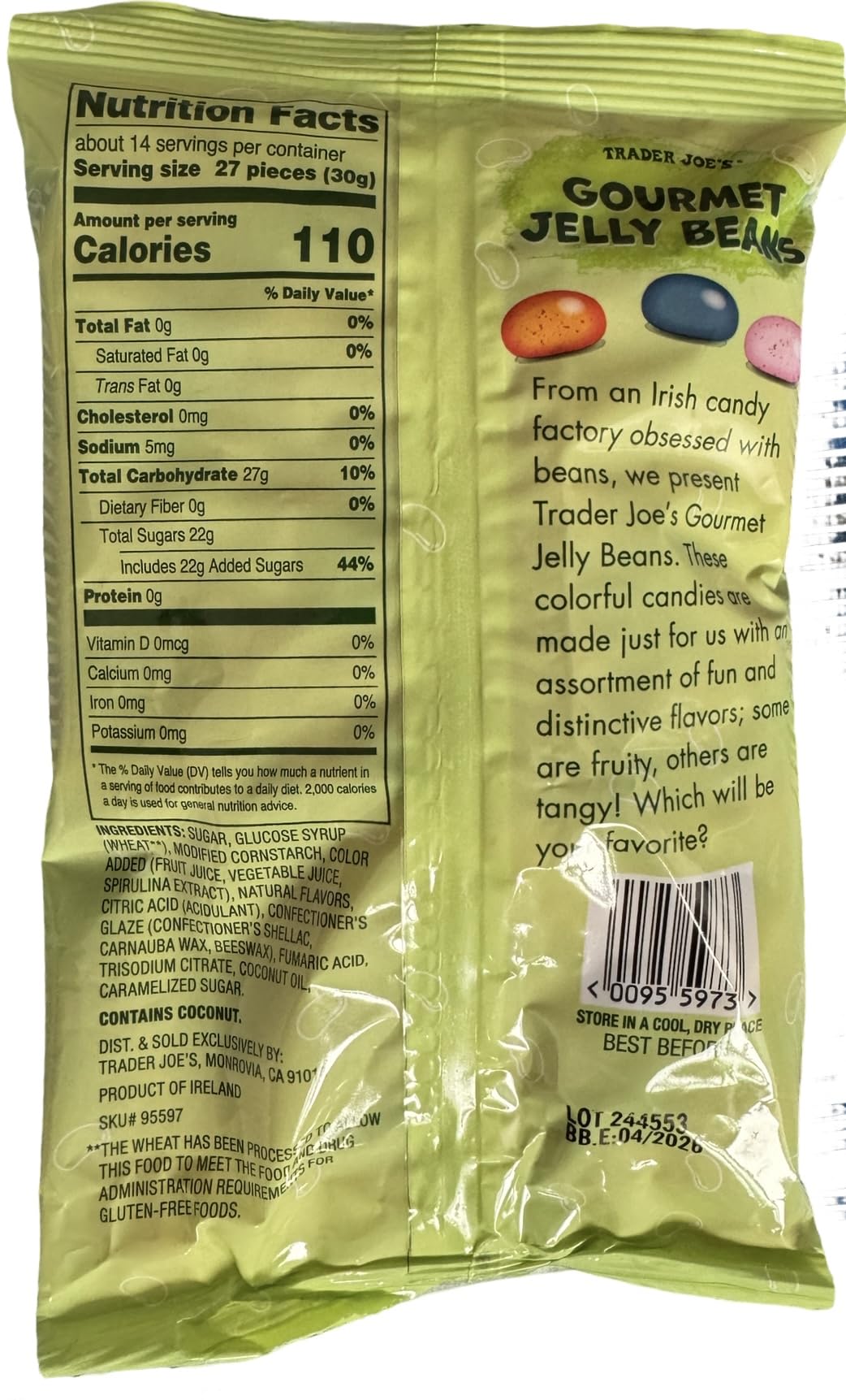 Trader Joe'S Gourmet Jelly Beans, Colorful Sweet Chewy Candy (15 Oz)