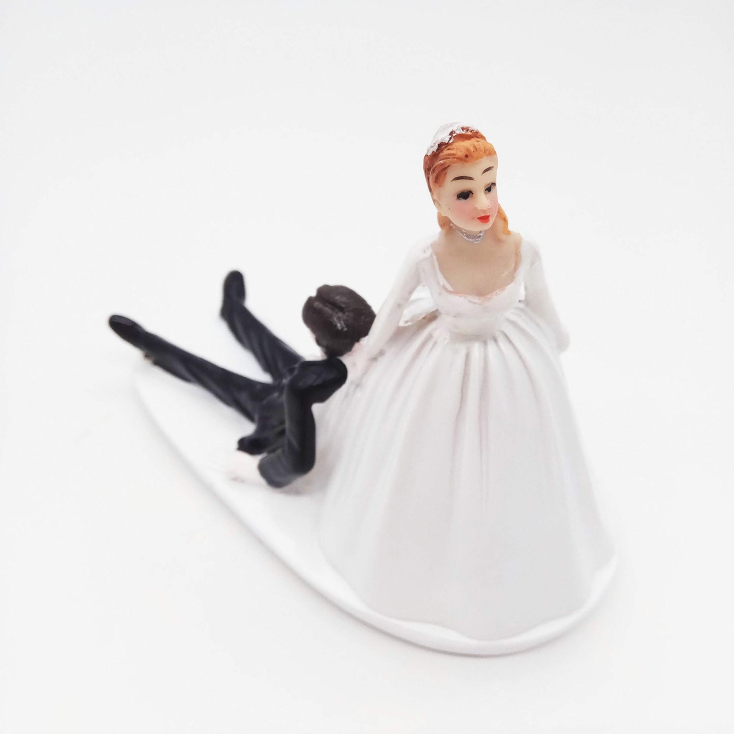 Scholmart Wedding Cake Toppers Bride And Groom Funny, Bride Dragging Groom Cake Topper, Cake Topper Wedding Bride And Groom, Wed