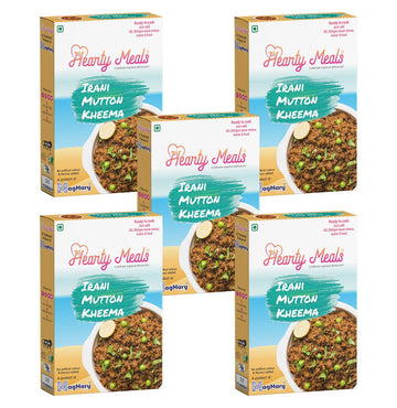 Hearty Meals Instant Irani Mutton Kheema/Keema Cooking Mix, Pack of 5 (70g each) | Irani Style Gravy Masala Mix | Ready To Cook 