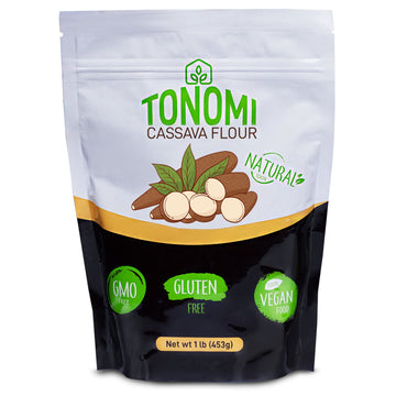 Tonomi All Natural Cassava Flour, Gluten-Free Flour for Baking, Paleo, Celiac, Verified Non-GMO, Kosher and Halal, Made from 100