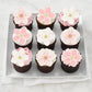 Gyufise 54Pcs Edible Flowers Cake Decorations Pink Edible Cherry Blossoms Cupcake Toppers Wafer Paper Flowers Cupcake Picks For