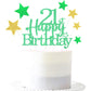 Glittery 21St Happy Birthday Cake Topper With Star,Personalised 21 Birthday Cake Toppers Party Decorations Party Supplies For Bo