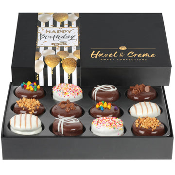 Happy Birthday Cookies - Birthday Cookie Gift Basket - Gourmet Food Gifting for Him/Her (Large, Assorted Flavors)
