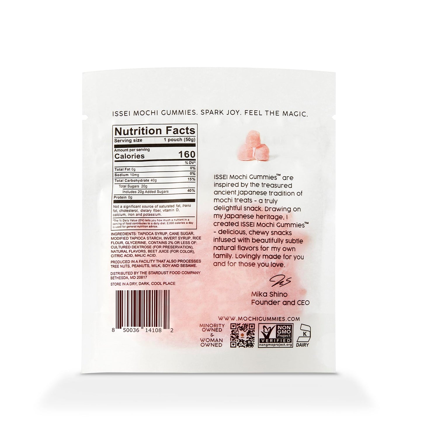 ISSEI Mochi Gummies Chewy Candy | Soft & Chewy | Award Winning | Gelatin-Free, Non-GMO, Kosher | Delicious Snack | 1.76 Oz (1.76