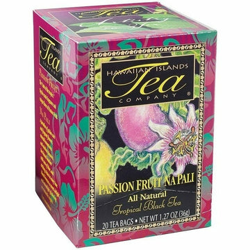 Hawaiian Islands Tea Company Passionfruit Na Pali Black Tea, All Natural - 120 Teabags (6 Boxes)