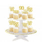 Rssta i 24 Pack Gold Glitter 90th Birthday Cupcake Toppers for Party Decorations