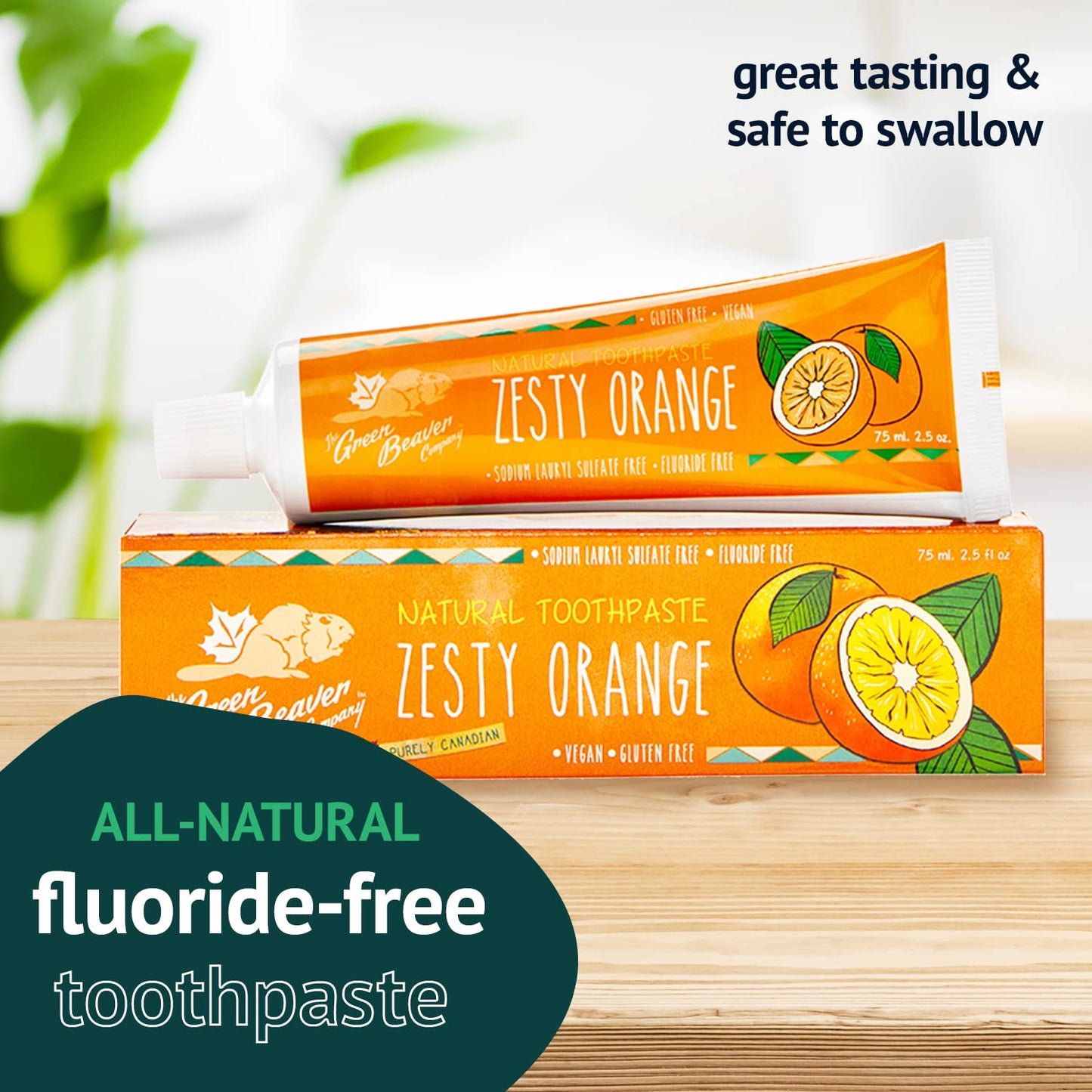 Green Beaver Natural Toothpaste Zesty Orange - 2.5 Fl Oz