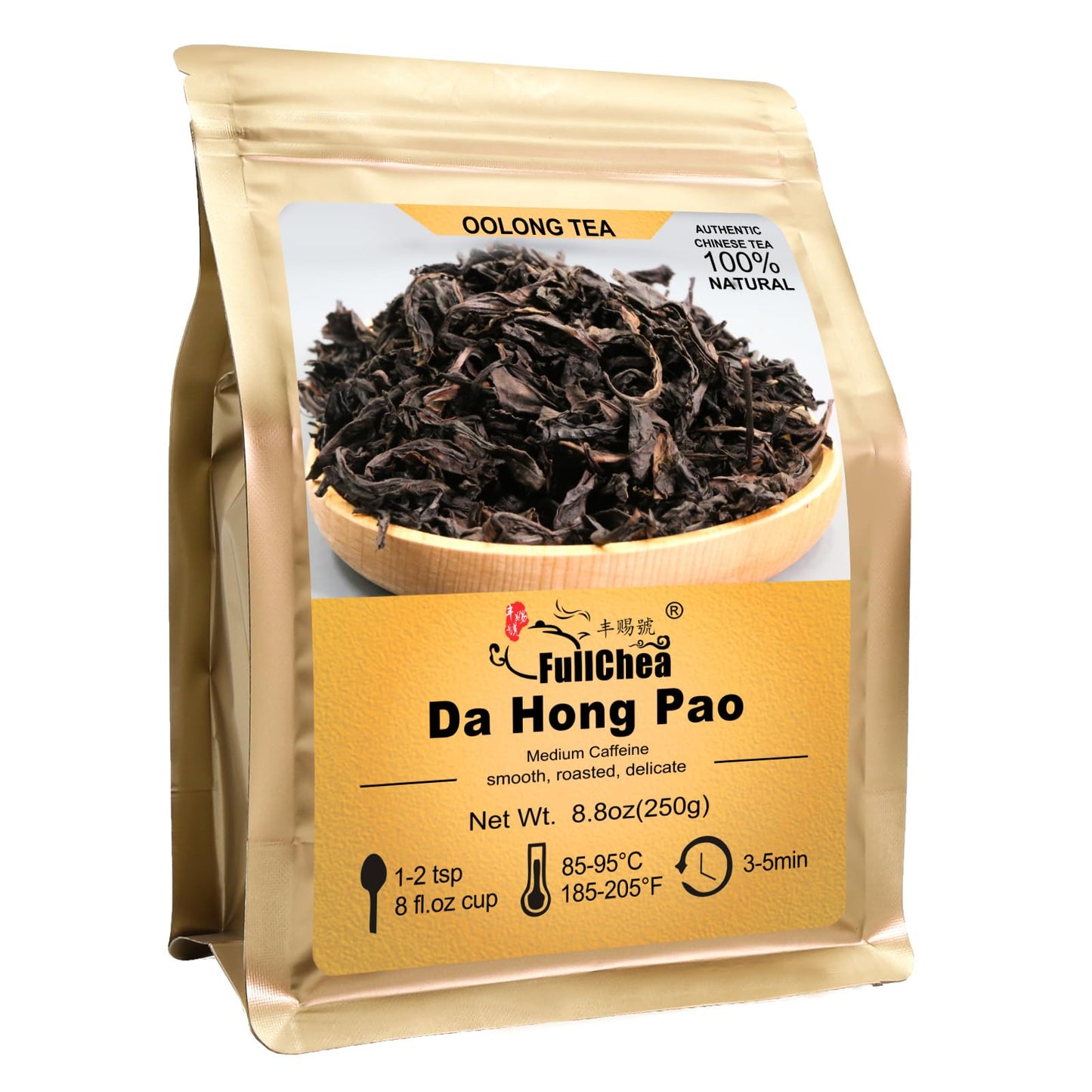 FullChea Oolong Tea Loose Leaf Wuyi Rock Tea 8.8oz (250g) - Premium Da Hong Pao from Wuyi Mountain