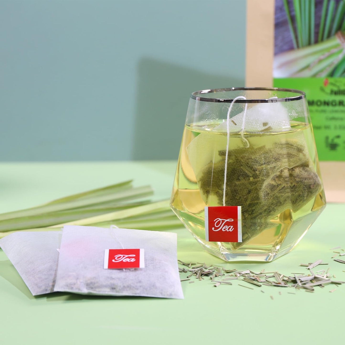 FullChea Lemongrass Tea Bags - Caffeine-Free Herbal Tea, 50 Count