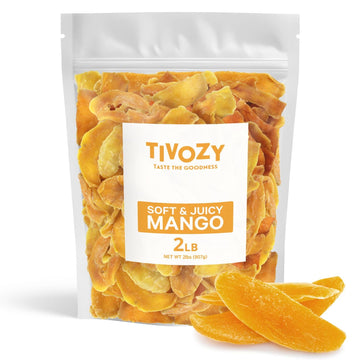Dried Mango Slices - Soft & Juicy Sweet Dried Mango Slices Healthy Snack Delicious Texture, Chewy Ripened Mangos Dried Fruits wi