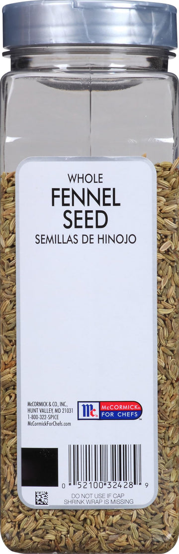 Mccormick Culinary Whole Fennel Seed, 14 Oz - One 14 Ounce Container Of Bulk Fennel Seeds For Cooking, Perfect In Tea Or Hot Bev