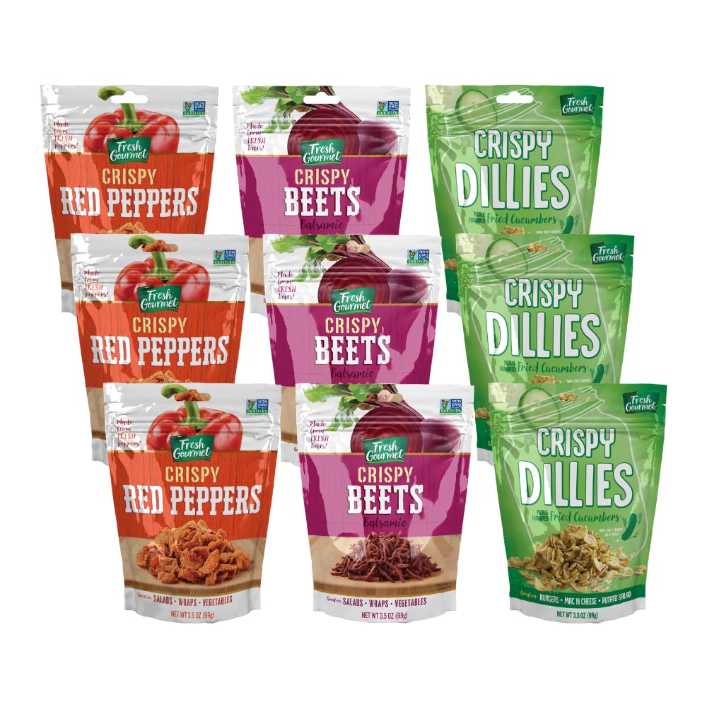 Fresh Gourmet Variety, 3 Fresh Gourmet Crispy Balsamic Beets, 3.5 Ounce, 3 Fresh Gourmet Crispy Red Peppers, 3.5 Ounce, 3 Fresh 