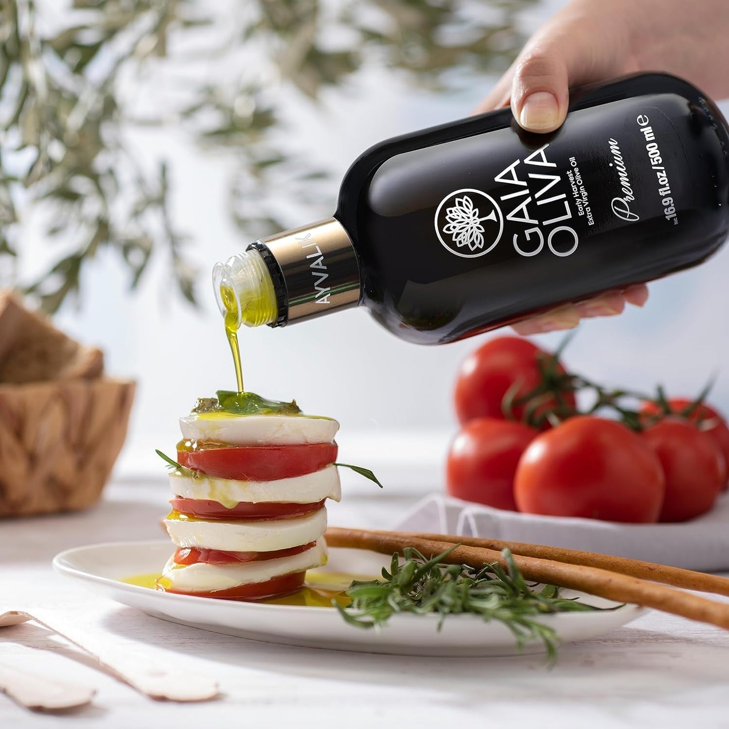 Gaia Oliva Cold Press Extra Virgin Olive Oil, Early Harvest Fruity Flavor Fresh Premium Olive Oil From Aegean Region, Aeite De O