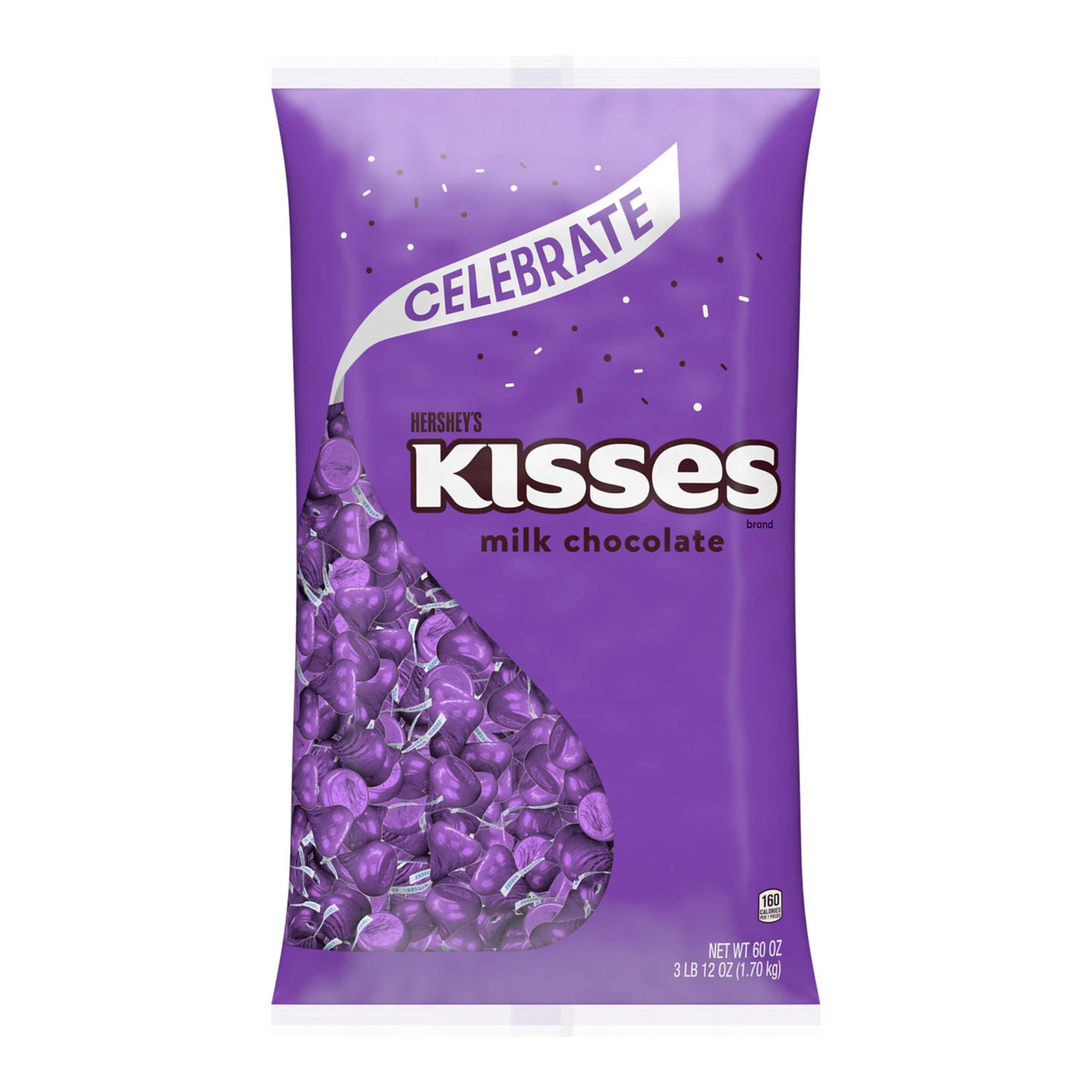 HERSHEYS KISSES Milk Chocolate Candy Bulk Bag, 60 oz, Pack of 1