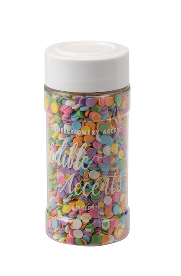 EDIBLE ACCENTS PASTEL SEQUINS - Confectionery Accents, Gluten Free, Egg Free, Nuts Free, Kosher, Fancy Sprinkles Medley Mix, For