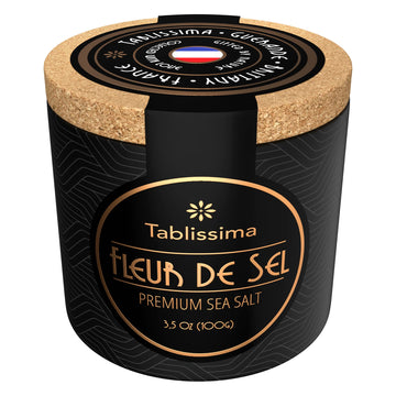 TABLISSIMA Fleur de Sel - Premium Flaky Sea Salt from Guerande, France - 3.5 Oz (100g) - Ideal for Cooking and Finishing Dishes