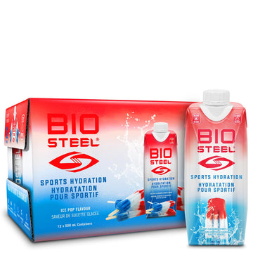 BioSteel Sports Drink, Great Tasting Hydration with 5 Essential Electrolytes, Ice Pop Flavor, 16.7 Fluid Ounces, 12-Pack